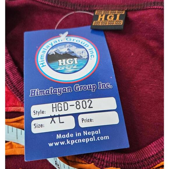 Himalayan Group Handcrafted in Nepal Embroidered Burgundy Dress XL - Picture 5 of 9